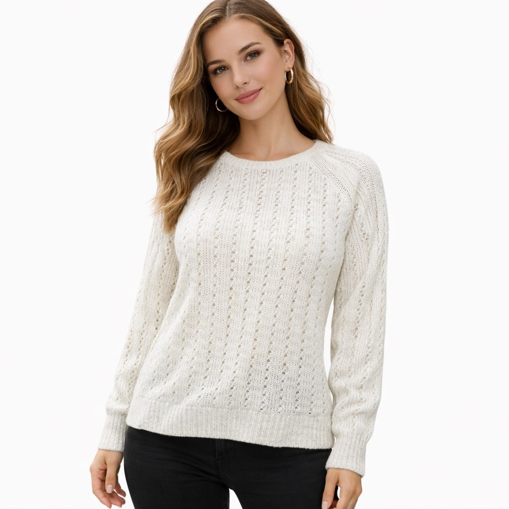 White Label The White Company Ivory Wool Alpaca Sweater Womens Size Large